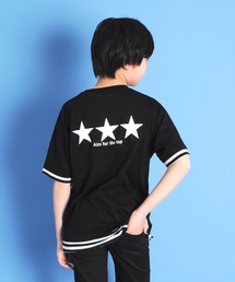 GLAZOS | 天竺・接触冷感ドロップショルダーバックスタープリント半袖Ｔシャツ(Tシャツ/カットソー)