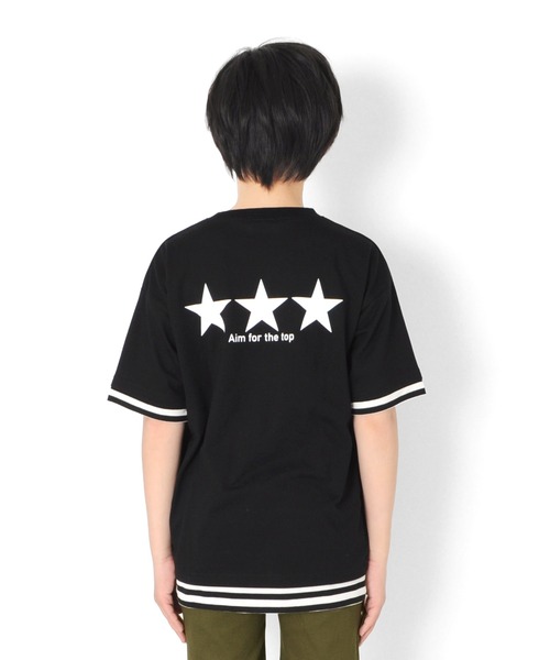 GLAZOS（グラソス）の「天竺・接触冷感ドロップショルダーバックスタープリント半袖Ｔシャツ（Tシャツ/カットソー・キッズ・ホワイト/ブラック・130cm/140cm/150cm/160cm/170cm）」の7枚目の写真