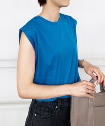 OPAQUE.CLIP（オペークドットクリップ）の「◆シルキースーピマ フレンチスリーブカットソー【WEB限定カラー・サイズ】（Tシャツ/カットソー）」