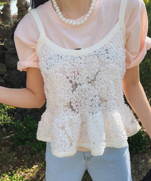 me+em select（ミームセレクト）の「シースルーフリルペプラム