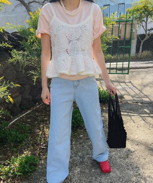 me+em select（ミームセレクト）の「シースルーフリルペプラム