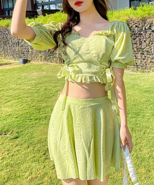 Dita Muaj.（ディータムアージュ）の「選べるレースビキニスカート or ワンピース 水着（水着・レディース・ホワイト系1/ホワイト系2/ブラック系1/ブラック系2/ライトグリーン系1/ライトグリーン系2・M/L/XL）」の8枚目の写真