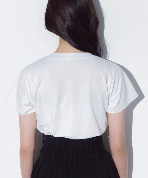Romansual(ロマンシュアル)の「Romansual/クリスタルラインストーンTシャツ(Tシャツ/カットソー・レディース・ホワイト/ブラック・FREE)」の4枚目の写真