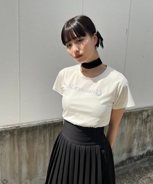 Romansual(ロマンシュアル)の「Romansual/クリスタルラインストーンTシャツ(Tシャツ/カットソー・レディース・ホワイト/ブラック・FREE)」の21枚目の写真