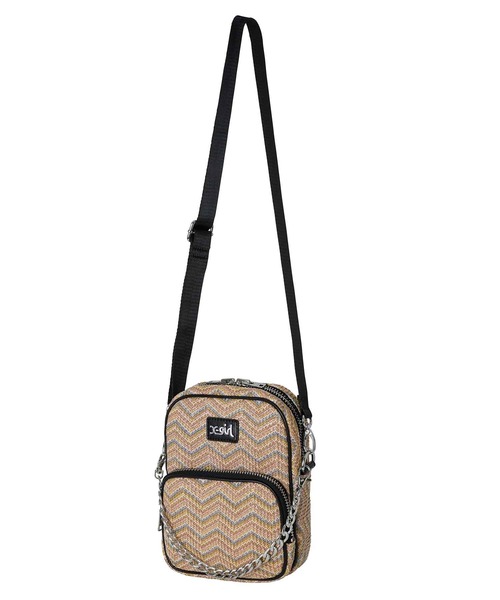 X-girl(エックスガール)の「FAUX LEATHER PIPING SHOULDER BAG/フェイクレザー 2WAYバッグ/ショルダーバッグ(ショルダーバッグ・レディース・ブラック/ベージュ/ブルー・ONE SIZE)」の1枚目の写真