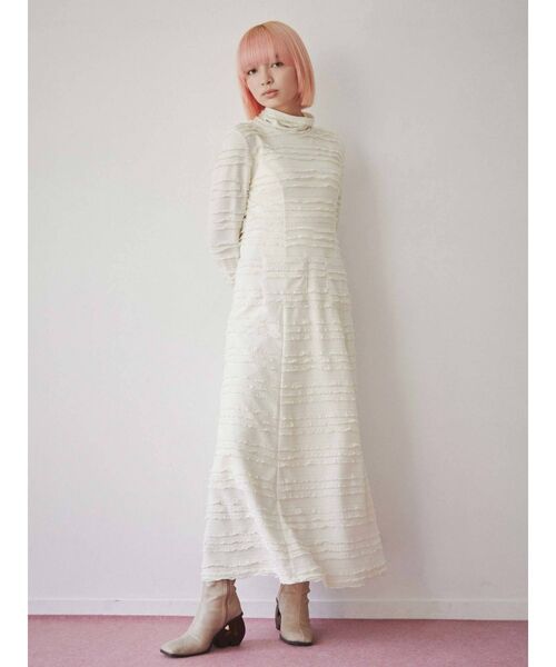 merry jenny（メリージェニー）の「frillyカットロングワンピース（ワンピース・レディース・アイボリー/ブラック・FREE）」の3枚目の写真