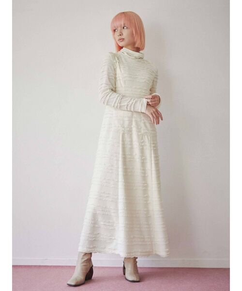 merry jenny（メリージェニー）の「frillyカットロングワンピース（ワンピース・レディース・アイボリー/ブラック・FREE）」の8枚目の写真