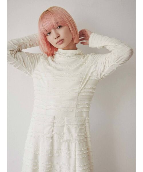 merry jenny（メリージェニー）の「frillyカットロングワンピース（ワンピース・レディース・アイボリー/ブラック・FREE）」の5枚目の写真