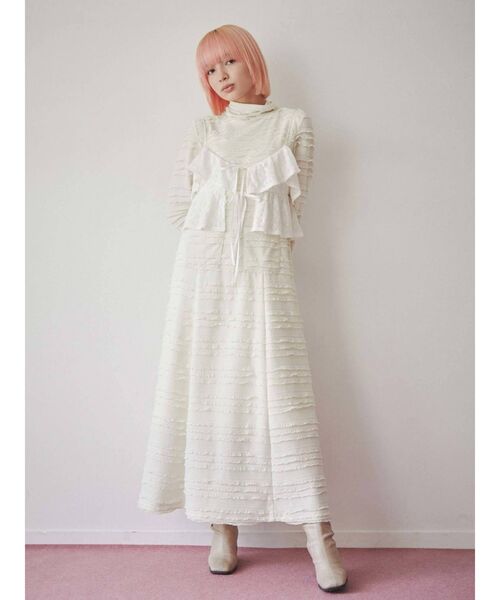 merry jenny（メリージェニー）の「frillyカットロングワンピース（ワンピース・レディース・アイボリー/ブラック・FREE）」の9枚目の写真
