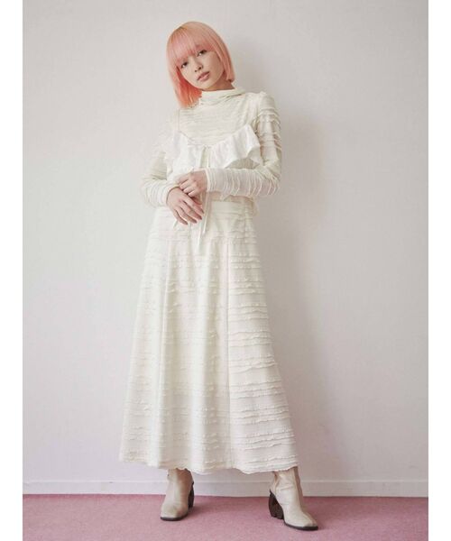 merry jenny（メリージェニー）の「frillyカットロングワンピース（ワンピース・レディース・アイボリー/ブラック・FREE）」の14枚目の写真