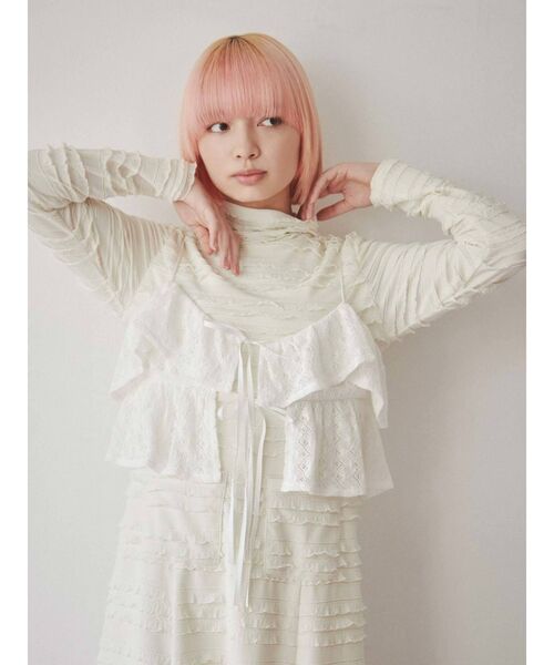 merry jenny（メリージェニー）の「frillyカットロングワンピース（ワンピース・レディース・アイボリー/ブラック・FREE）」の18枚目の写真