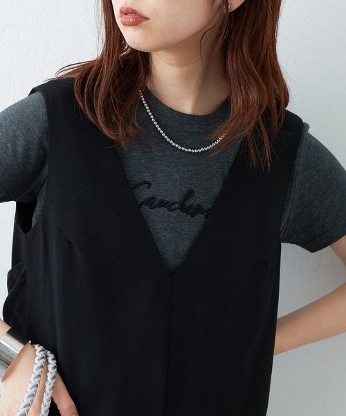 natural couture(ナチュラルクチュール)の「ハンドライティング風シンプルT(Tシャツ/カットソー・レディース・ホワイト系/ブラック系/サックスブルー/オフホワイト・FREE)」の1枚目の写真