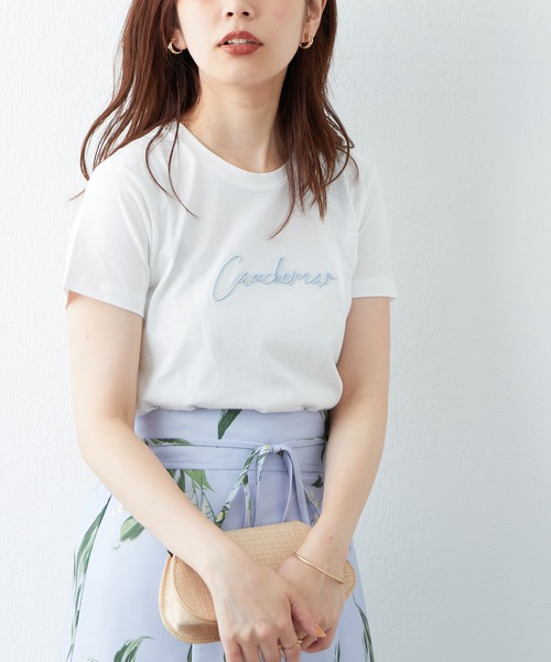 natural couture(ナチュラルクチュール)の「ハンドライティング風シンプルT(Tシャツ/カットソー・レディース・ホワイト系/ブラック系/サックスブルー/オフホワイト・FREE)」の5枚目の写真