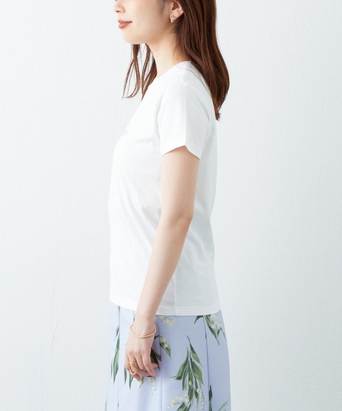 natural couture(ナチュラルクチュール)の「ハンドライティング風シンプルT(Tシャツ/カットソー・レディース・ホワイト系/ブラック系/サックスブルー/オフホワイト・FREE)」の18枚目の写真