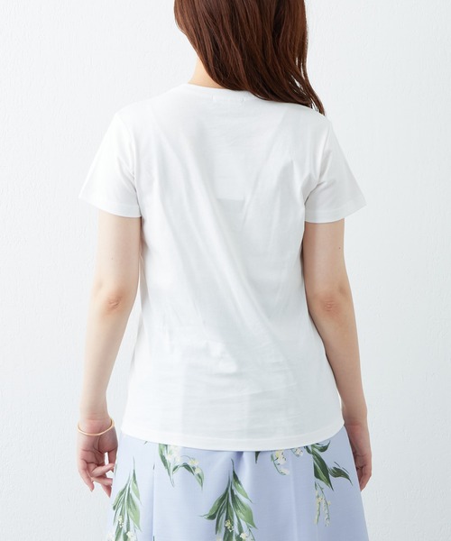 natural couture(ナチュラルクチュール)の「ハンドライティング風シンプルT(Tシャツ/カットソー・レディース・ホワイト系/ブラック系/サックスブルー/オフホワイト・FREE)」の19枚目の写真