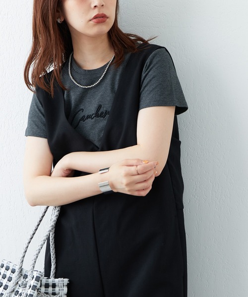 natural couture(ナチュラルクチュール)の「ハンドライティング風シンプルT(Tシャツ/カットソー・レディース・ホワイト系/ブラック系/サックスブルー/オフホワイト・FREE)」の9枚目の写真