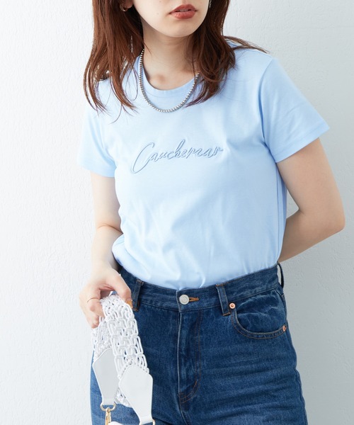 natural couture(ナチュラルクチュール)の「ハンドライティング風シンプルT(Tシャツ/カットソー・レディース・ホワイト系/ブラック系/サックスブルー/オフホワイト・FREE)」の13枚目の写真