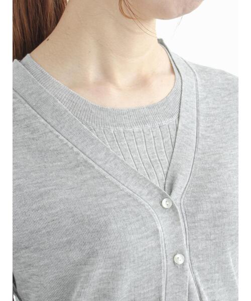 Te chichi（テチチ）の「LEVITA Vネックカーディガン（カーディガン/ボレロ・レディース・ネイビー/グリーン/ベージュ/グレー・ﾌﾘ-）」の12枚目の写真