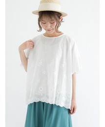 Samansa Mos2 | 立体花刺繍ブラウス(シャツ/ブラウス)