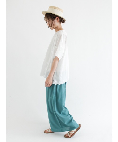 Samansa Mos2（サマンサ モスモス）の「立体花刺繍ブラウス（シャツ/ブラウス・レディース・ブラック/オフホワイト/グリーン/キナリ・ﾌﾘ-）」の8枚目の写真