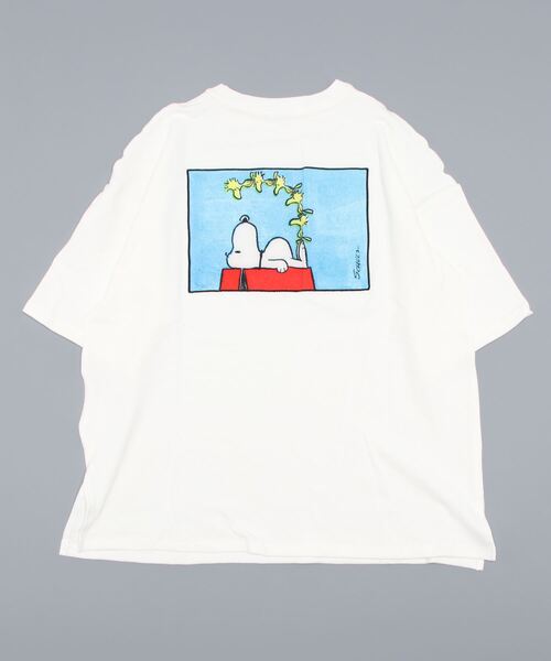 POPPINS(ポピンズ)の「【PEANUTS(ピーナッツ)】スヌーピー/バックプリントワッフルTシャツ B(POPPINS)(Tシャツ/カットソー・レディース・グレー/ホワイト・FREE)」の11枚目の写真