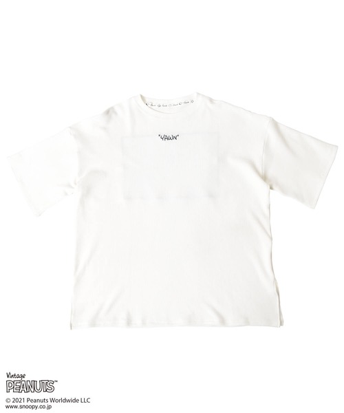 POPPINS(ポピンズ)の「【PEANUTS(ピーナッツ)】スヌーピー/バックプリントワッフルTシャツ B(POPPINS)(Tシャツ/カットソー・レディース・グレー/ホワイト・FREE)」の3枚目の写真