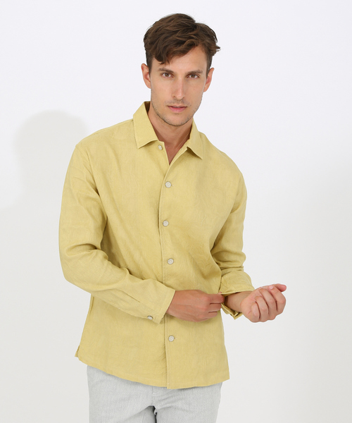5351 POUR LES HOMMES(ゴーサンゴーイチプールオム)の「クールメッシュジャガードシャツブルゾン(シャツ/ブラウス・メンズ・ブルー/ブラック/イエロー・48/46/44/50)」の1枚目の写真