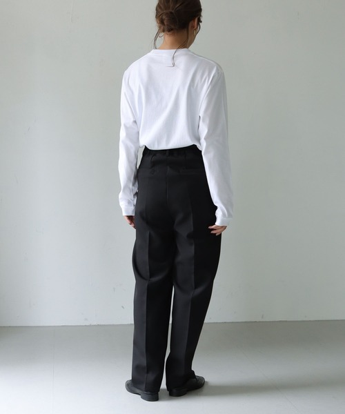 HER CLOSET（ハークローゼット）の「【shemoshelly】WEB限定 5.6オンスパネルニュアンス長袖プリントロンT（Tシャツ/カットソー・レディース・ホワイト/ホワイト×グリーン/ホワイト×イエロー・S/M/L）」の13枚目の写真