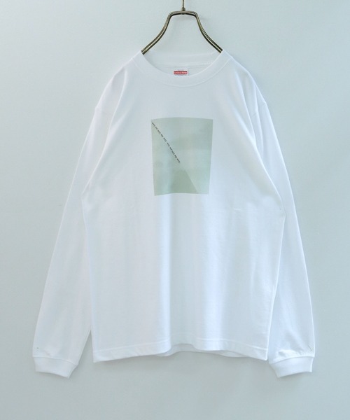 HER CLOSET（ハークローゼット）の「【shemoshelly】WEB限定 5.6オンスパネルニュアンス長袖プリントロンT（Tシャツ/カットソー・レディース・ホワイト/ホワイト×グリーン/ホワイト×イエロー・S/M/L）」の16枚目の写真