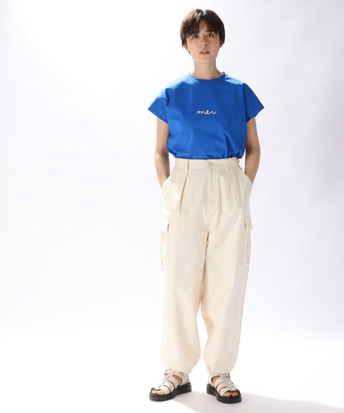 niko and...（ニコアンド）の「ロゴフレンチTシャツ（Tシャツ/カットソー・レディース・ホワイト/モカ/オフホワイト/ブルー・LARGE/MEDIUM）」の13枚目の写真