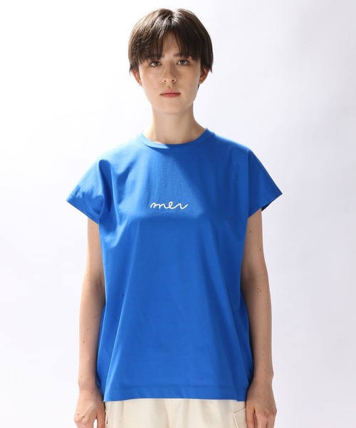 niko and...（ニコアンド）の「ロゴフレンチTシャツ（Tシャツ/カットソー・レディース・ホワイト/モカ/オフホワイト/ブルー・LARGE/MEDIUM）」の16枚目の写真