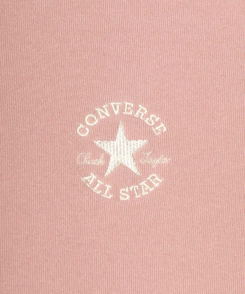 CONVERSE(コンバース)の「CONVERSE(コンバース) ワンポイントロゴ チュニック丈スウェットトップス(裏地ボアフリース)/長袖 無地 プルオーバートレーナー/レディース(スウェット・レディース・アッシュグレー/ブラック/パープル/ブラウン/グレー/ピンク/グリーン/スミクロ・M/L)」の14枚目の写真