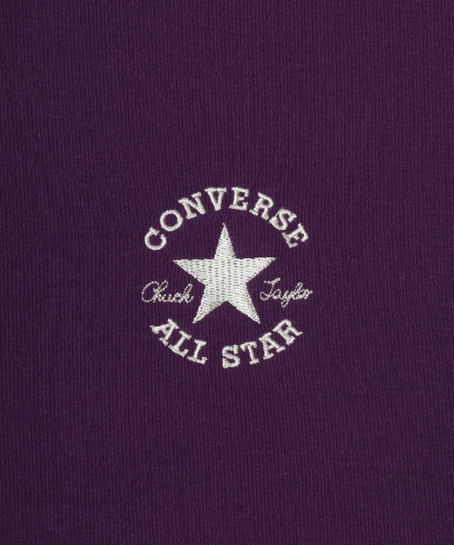 CONVERSE(コンバース)の「CONVERSE(コンバース) ワンポイントロゴ チュニック丈スウェットトップス(裏地ボアフリース)/長袖 無地 プルオーバートレーナー/レディース(スウェット・レディース・アッシュグレー/ブラック/パープル/ブラウン/グレー/ピンク/グリーン/スミクロ・M/L)」の12枚目の写真
