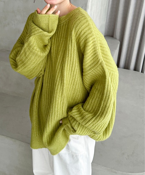 feepur（フェピュール）の「【ハンドウォッシャブル】2wayリブニットカーディガン（カーディガン/ボレロ・レディース・ブラック/ピンク/グリーン/グレー/オフホワイト/ブルー/ワインレッド/グリーン系その他・MEDIUM）」の5枚目の写真