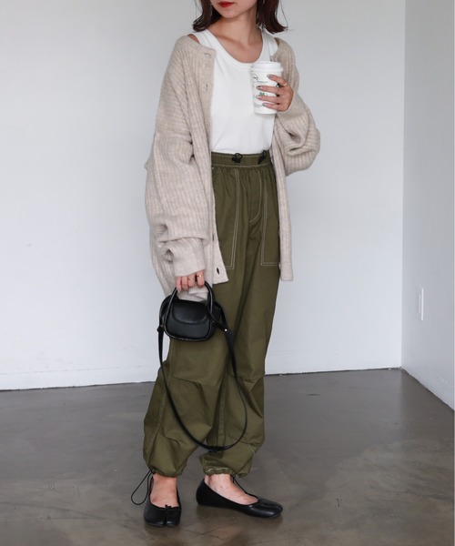 feepur（フェピュール）の「【ハンドウォッシャブル】2wayリブニットカーディガン（カーディガン/ボレロ・レディース・ブラック/ピンク/グリーン/グレー/オフホワイト/ブルー/ワインレッド/グリーン系その他・MEDIUM）」の12枚目の写真