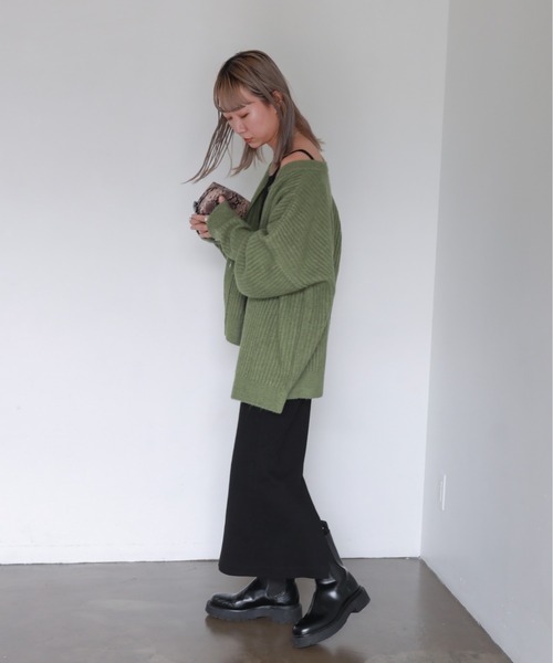 feepur（フェピュール）の「【ハンドウォッシャブル】2wayリブニットカーディガン（カーディガン/ボレロ・レディース・ブラック/ピンク/グリーン/グレー/オフホワイト/ブルー/ワインレッド/グリーン系その他・MEDIUM）」の19枚目の写真