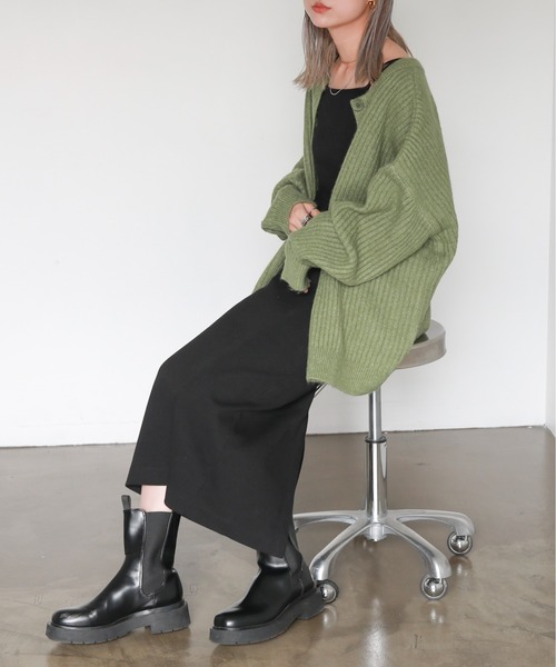 feepur（フェピュール）の「【ハンドウォッシャブル】2wayリブニットカーディガン（カーディガン/ボレロ・レディース・ブラック/ピンク/グリーン/グレー/オフホワイト/ブルー/ワインレッド/グリーン系その他・MEDIUM）」の18枚目の写真