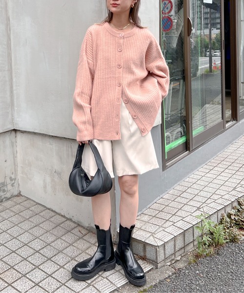 feepur（フェピュール）の「【ハンドウォッシャブル】2wayリブニットカーディガン（カーディガン/ボレロ・レディース・ブラック/ピンク/グリーン/グレー/オフホワイト/ブルー/ワインレッド/グリーン系その他・MEDIUM）」の9枚目の写真