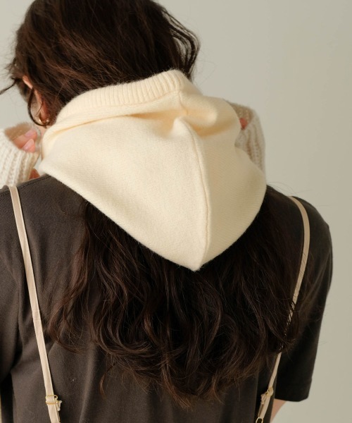 Bab（バブ）の「バラクラバニットフードウォーマー（ニットキャップ/ビーニー・レディース・ベージュ/ブラウン/アイボリー・ONESIZE）」の4枚目の写真