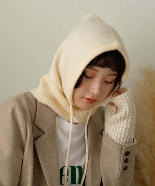 Bab（バブ）の「バラクラバニットフードウォーマー（ニットキャップ/ビーニー・レディース・ベージュ/ブラウン/アイボリー・ONESIZE）」の20枚目の写真