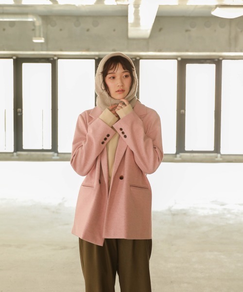 Bab（バブ）の「バラクラバニットフードウォーマー（ニットキャップ/ビーニー・レディース・ベージュ/ブラウン/アイボリー・ONESIZE）」の7枚目の写真