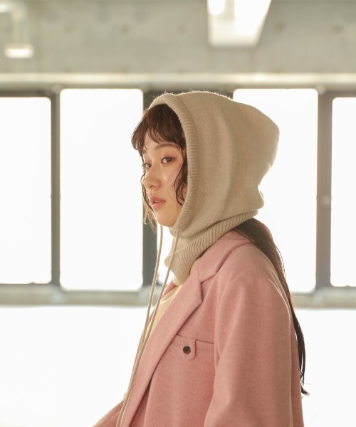 Bab（バブ）の「バラクラバニットフードウォーマー（ニットキャップ/ビーニー・レディース・ベージュ/ブラウン/アイボリー・ONESIZE）」の16枚目の写真