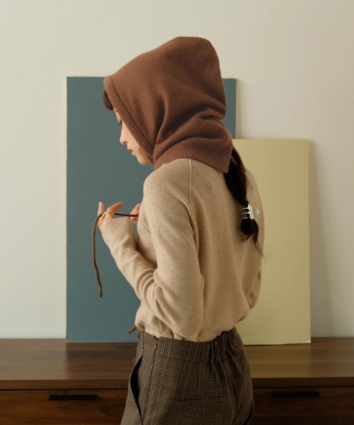 Bab（バブ）の「バラクラバニットフードウォーマー（ニットキャップ/ビーニー・レディース・ベージュ/ブラウン/アイボリー・ONESIZE）」の19枚目の写真