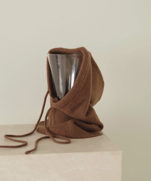 Bab（バブ）の「バラクラバニットフードウォーマー（ニットキャップ/ビーニー・レディース・ベージュ/ブラウン/アイボリー・ONESIZE）」の8枚目の写真