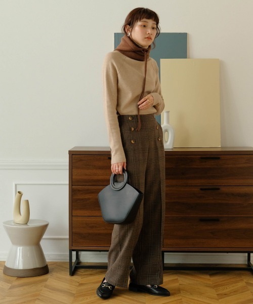 Bab（バブ）の「バラクラバニットフードウォーマー（ニットキャップ/ビーニー・レディース・ベージュ/ブラウン/アイボリー・ONESIZE）」の17枚目の写真