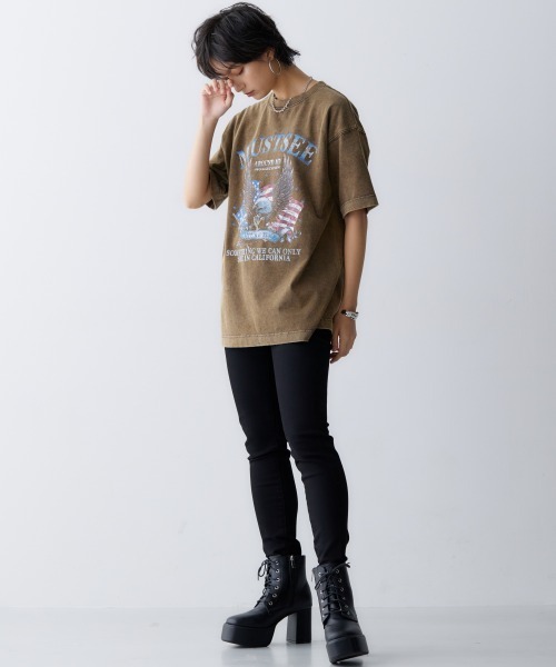 GEVS.(ジェイヴィス)の「<大きいサイズ> 綿100%ヴィンテージ風グラフィックプリントTシャツ GEVS.(Tシャツ/カットソー・レディース・モカ/チャコール・LL/3L/L/5L/4L)」の16枚目の写真