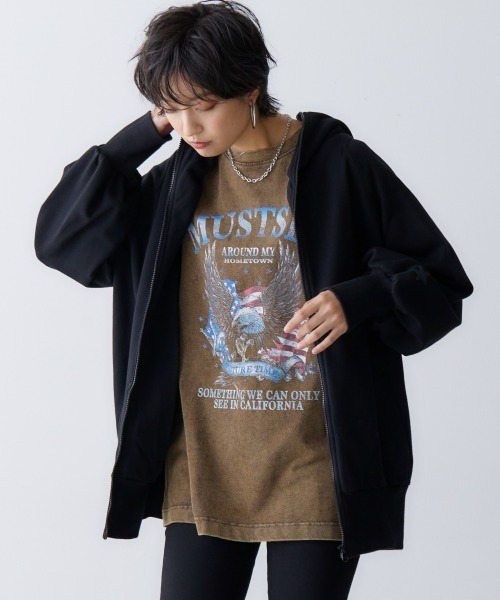 GEVS.(ジェイヴィス)の「<大きいサイズ> 綿100%ヴィンテージ風グラフィックプリントTシャツ GEVS.(Tシャツ/カットソー・レディース・モカ/チャコール・LL/3L/L/5L/4L)」の20枚目の写真