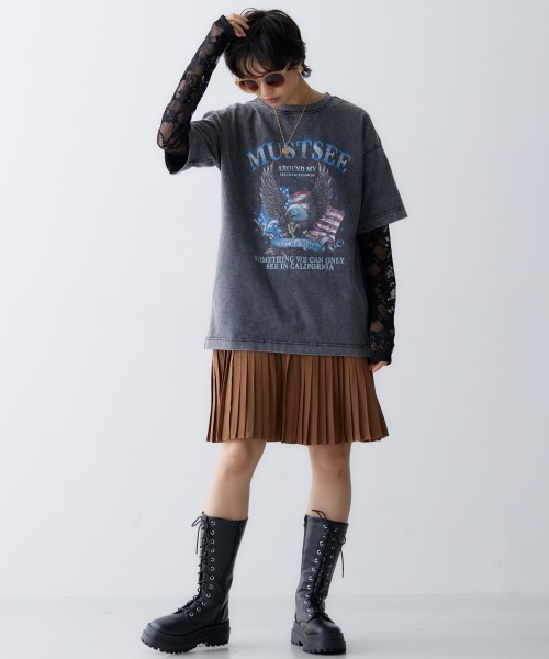 GEVS.(ジェイヴィス)の「<大きいサイズ> 綿100%ヴィンテージ風グラフィックプリントTシャツ GEVS.(Tシャツ/カットソー・レディース・モカ/チャコール・LL/3L/L/5L/4L)」の15枚目の写真