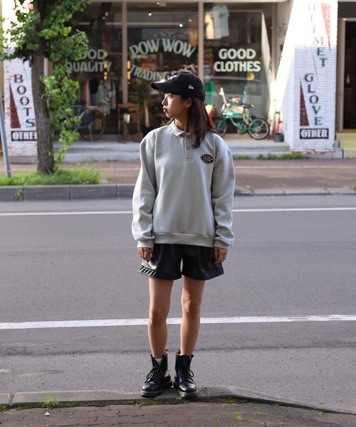 ZIP FIVE(ジップファイブ)の「【ZIP FIVE】襟付きワッペンデザインビックポロスウェット(スウェット・レディース・ブラック/ブルー/アイボリー/杢グレー・FREE)」の22枚目の写真