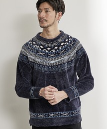 UNION STATION | モールヤーン求心柄ニット/ハンドウォッシャブル(ニット/セーター)